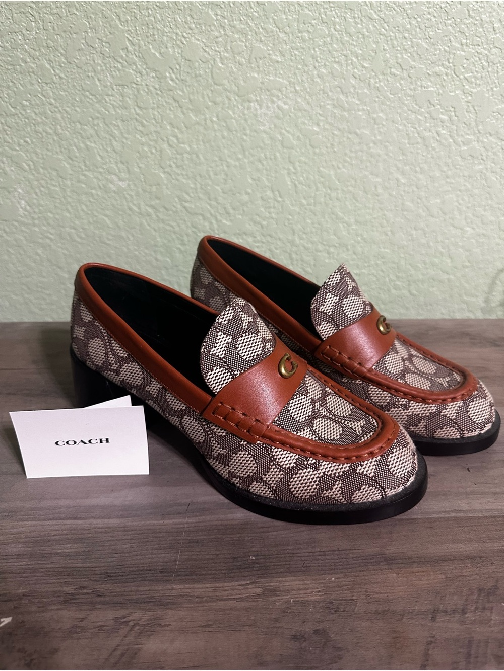 Coach Natalie Heeled Loafers. Worn Once Classic Lug Sole size 9